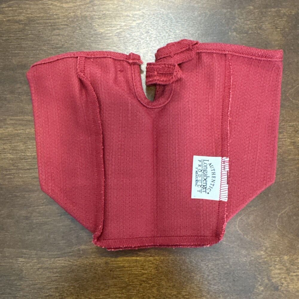 Longaberger Book Keeper Basket Red Fabric Liner 5” Paprika Retired 2000 NEW